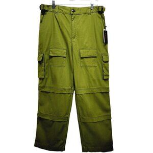 Luxe Allure Womens Army Green Cargo Trousers Pants Size XL Cotton